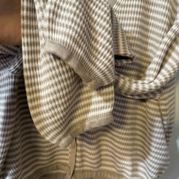 Splendid Collection Striped Knit Cardigan Button Front Drawstring Waist Size S - Picture 9 of 10